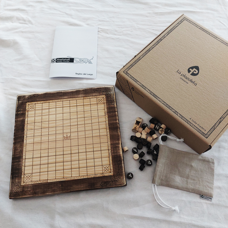 Juego completo hecho a mano Hnefatal | juegos de mesa hechos de madera | artesanía española online | juego mesa madera | parchís y oca | juegos de mesa de madera | comprar artesania online