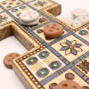 Juego-real-UR-Nanar-L230A-azul-oro--03 juego de madera tallada UR nanar | juego histórico | juego de mesa de madera | juego artesanal | Hecho a mano | La Plazoleta