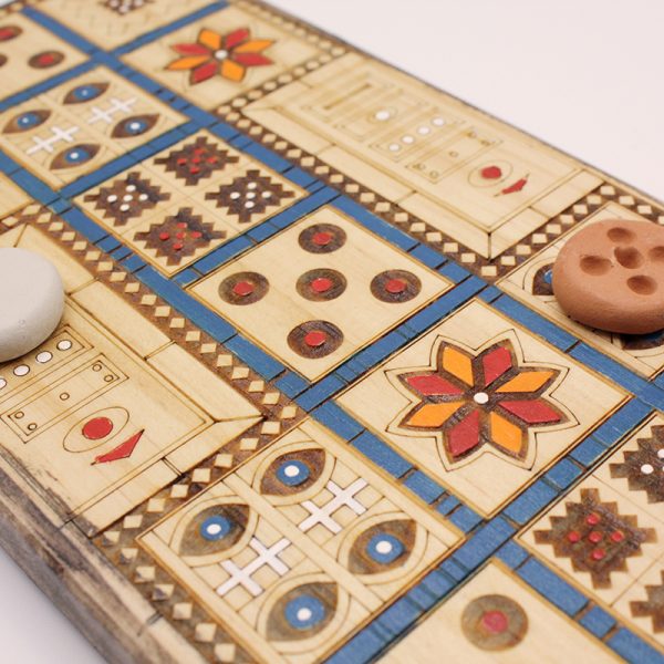 Tablero de madera del juego ur Utu | juego histórico | juego de mesa de madera | juego artesanale | Hecho a mano | La Plazoleta