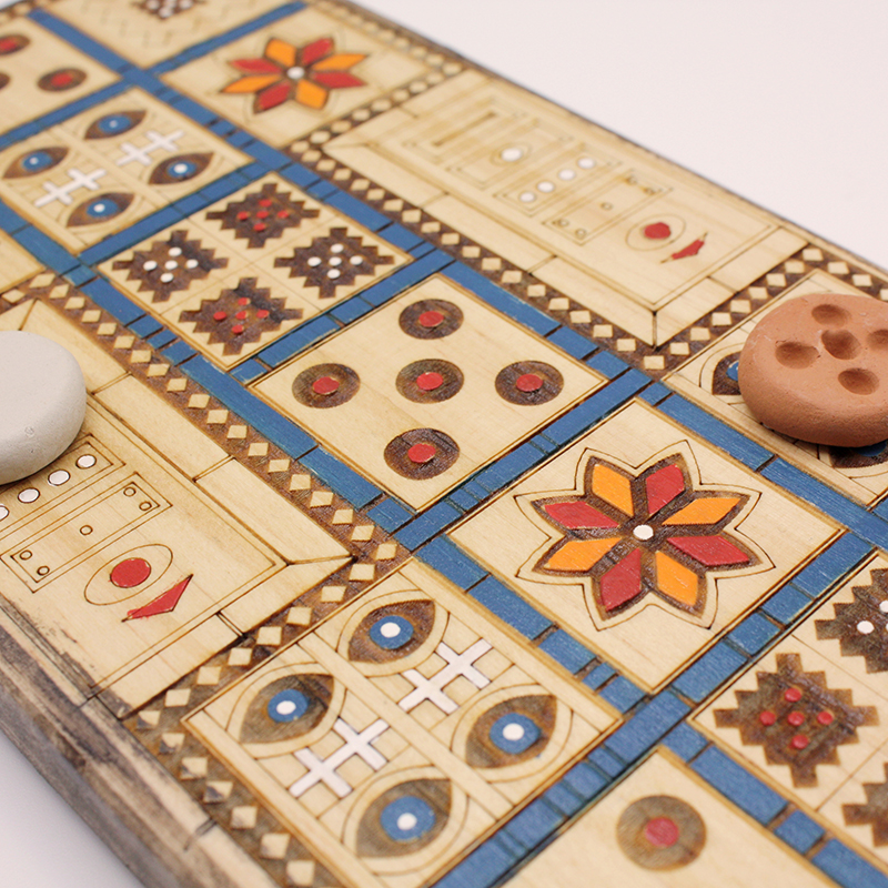 Tablero de madera del juego ur Utu | juego histórico | juego de mesa de madera | juego artesanale | Hecho a mano | La Plazoleta