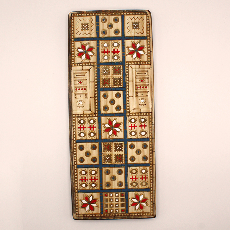 Tablero de madera del juego ur Utu | juego histórico | juego de mesa de madera | juego artesanale | Hecho a mano | La Plazoleta