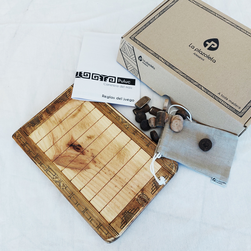 Set completo juego Puluc | juego damas madera | juego mesa madera | juego de mesa parchís madera | juegos de mesa artesanales en madera | productos artesanales online