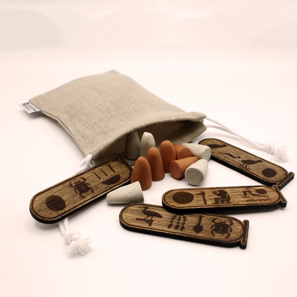 Piezas de madera y arcilla del juego de mesa Senet maat | juego histórico | juego de mesa de madera | juego artesanale | Hecho a mano | La Plazoleta