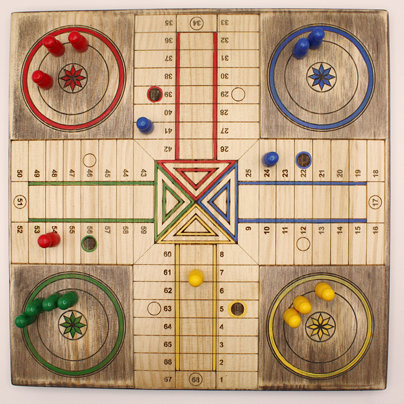 Juego parchis Inya hecho a mano | parchis de madera | dominos artesanales | Producto artesanal | estrategia | juegos de mesa históricos | Laplazoleta Madrid